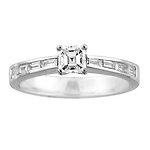 18K White Gold Solitaire Diamond Engagement Ring