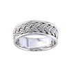 8mm 14k White Gold Braided Handmade Band