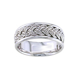 8mm 14k White Gold Braided Handmade Band
