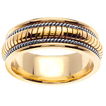 8mm 14k Two Tone Designer Handmade Band