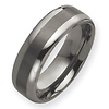 Brushed Stripe on Polished Tungsten 8mm Band
