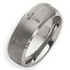 Brushed & Polished 8mm Tungsten Christian Wedding Band