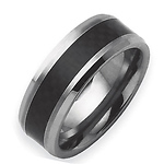 Carbon Fiber Inlay on 8mm Tungsten Band