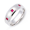 Princess cut Ruby Milgrain Band (0.18 ct.)