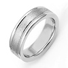 6mm Stone Finish Milgrain Wedding Band