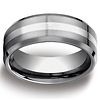 8mm Designer 18K Gold Inlay Comfort Fit Tungsten Wedding Band