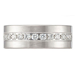 Channel Set 14K White Gold 8mm Diamond Wedding Band