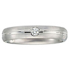 Bezel Set Diamond Solitaire 4mm 14K White Gold Band