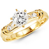 Round Cubic Zirconia Channel Set 14K Ring