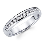 14K White Gold 0.40ctw Round Diamond Channel Set Band