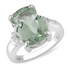 Sterling Silver 6.50 CT TGW Green Amethyst & White Topaz Fashion Ring