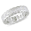 Sterling Silver Oval Cut CZ Bezel Set Eternity Ring