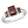 10K White Gold 1.60 CT TGW Garnet & Diamond Fashion Ring