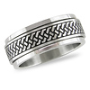 Black Enamel Stainless Steel Spinning Ring