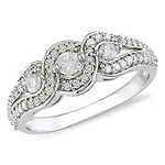 1/2 CT Diamond TW Engagement Ring 14k White Gold GHI I2;I3