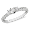 1/4 CT Diamond TW 3 Stone Ring 10k White Gold GHI I2;I3