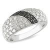 Sterling Silver 1.00 ctw White & Black Diamond Ring