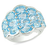 Sterling Silver 7.50 CT TGW Sky Blue Topaz Semi Bezel Set Ring