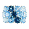 Sterling Silver 13.24 CT TGW London Sky & Swiss Blue Topaz Ring