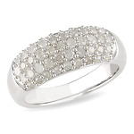 Sterling Silver 1 ctw Round Diamond Fashion Ring