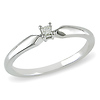 Sterling Silver 0.05 ct Princess Diamond Solitaire Ring