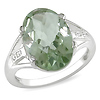 Sterling Silver 5.07 CT TGW Green Amethyst & White Topaz Ring
