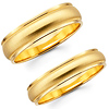 Contemporary 14K Yellow Gold 4mm & 6mm Wedding Band Set