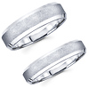 4mm & 6mm 14K White Gold Sandblast Contemporary Wedding Bands Set