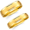 Satin Finish 14K Yellow Gold Matching Wedding Bands