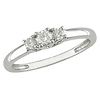 14K White Gold Three Stone Diamond Ring (1 ctw)