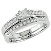 0.33 CTW Princess Cut Diamond 14K White Gold Bridal Ring Set
