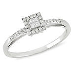 10K Invisible Set Halo Style Diamond Ring