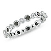 10K White Gold 0.50 CTW Black & White Diamond Eternity Bezel Set Ring