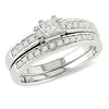 10K White Gold 0.33 CTW Princess Cut Diamond Bridal Set Ring