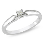 0.10 CT Sterling Silver Diamond Solitaire Ring