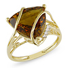 10K Yellow Gold 0.02 CTW Diamond & 5.50 CT TGW Cognac quartz Fashion Ring
