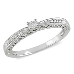 10K White Gold 0.10 CTW Diamond Engagement Ring