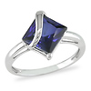 3.06 CT TGW Synthetic Sapphire Fashion Ring 10K White Gold
