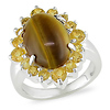 Sterling Silver 8.40 CT TGW Tiger eye Citrine Fashion Ring