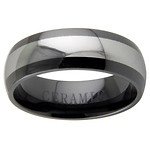 silver-inlay ceramic wedding band