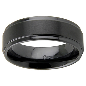 step down ceramic wedding ring