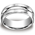 Argentium Silver 10mm Comfort-Fit Satin-Finished Design Band