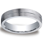 Argentium Silver 5mm Comfort-Fit Satin Finished Wedding Band