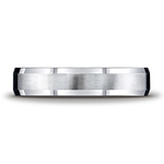 Argentium Silver 5mm Comfort-Fit Satin-Finished Beveled Edge Design Band