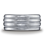 Argentium Silver 10mm Comfort-Fit Satin-Finished Braid Design Band