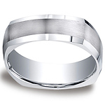 Argentium Silver 7mm Comfort-Fit Four Sided Design Band