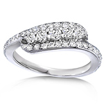 14K White Gold 0.63 CTW Prong & Pave Set Diamond Band