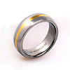 18K Plated and Titanium Stripe Ring