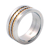 Two Row 18k Plated Rope and Titanium Ring