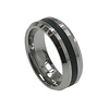 8mm Tungsten Carbide Black Stripe Wedding Ring